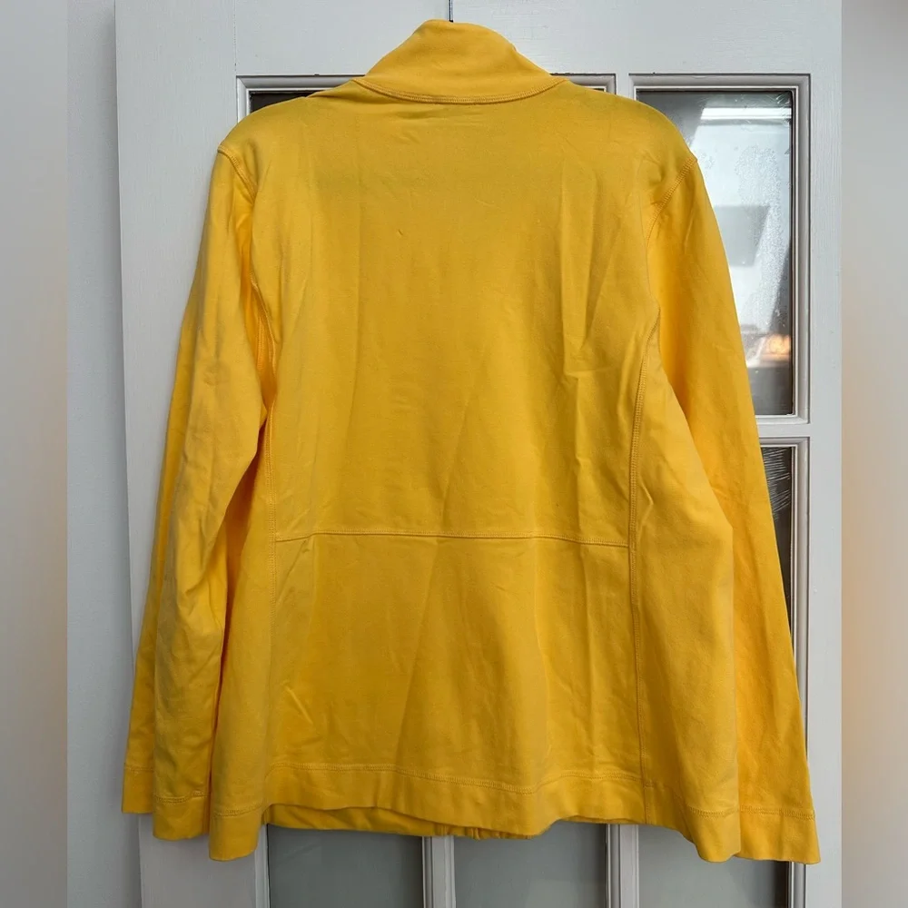 T by Talbots Canary Yellow Full Zip Front Medium Weight Jacket Size Large NWOT